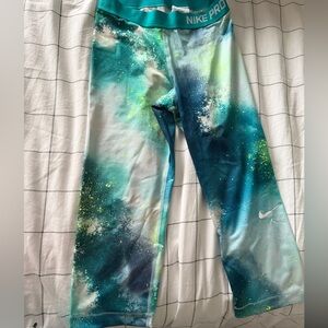 Nike Teal and White Leggings